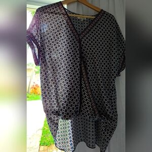 Max Studio Shirttail Crepe Blouse